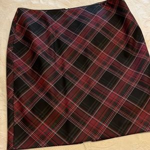 Beautiful black and red plaid skirt by White House Black Market.  Size 12.